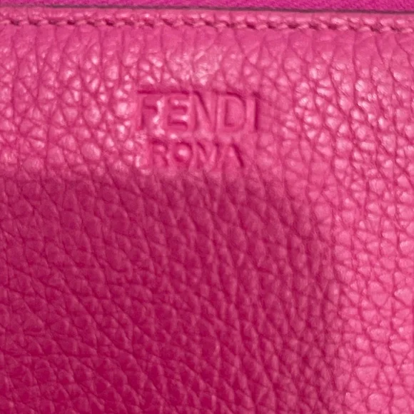 Fendi Fuchsia Leather Card & Coin Wallet with Keychain - Picture 10 of 10
